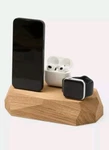 Oakywood Triple Dock Charger For Iphones, Apple Watches & Air Pods. Fixed Price $77.00.