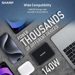 Sharp 140W Usb Charger, Compact Foldable Gan Fast QV16 - Black. Fixed Price $57.82.
