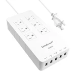 Zettaguard Power Strip, Surge Protector 6 Outlet Usb Ports 5FT Long Cord White. Fixed Price $27.99.