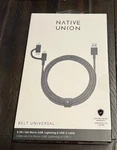 Native Union Belt 6.5' Usb-c/iphone Connector/micro Type Cable. Fixed Price $17.99.