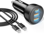 3-PORT Usb Car Charger For Iphone 17/AIR/16/16E/15 Pro Max Plus, 70W Black. Fixed Price $20.16.