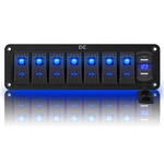 8 Gang Toggle Rocker Switch Panel With Usb For Car Boat Marine Rv Truck Blue Led. Fixed Price $36.95.