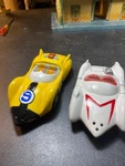 Rare 1998 Speed Racer's Mach 5 And X's Shooting Star Salt & Pepper Shakers. Fixed Price $95.00.