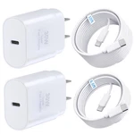 Usb Fast Charger 30W Pd 3.0 6.6FT Cables Iphone Ipad White 4-PIECE. Fixed Price $20.00.
