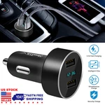 Dual Usb Car Charger Adapter Led Display Fast Charging For Iphone 14 13 Aluminum. Fixed Price $10.64.