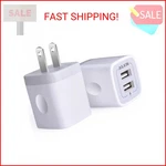 Usb Wall Charger, Adapter, Ailkin 2-PACK 2.1A Dual Port Quick Plug Cube. Fixed Price $10.69.