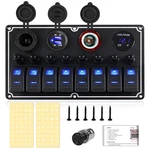 Marine Switch WATERPROOF,8 Gang Boat Rocker Panel,multi-function To. Fixed Price $68.80.