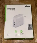 Belkin Boost Dual Wall Charger 40W - White. Fixed Price $29.99.