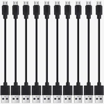 Smays Black 12-INCH Micro Usb Fast Charging Cables 10-PACK Bulk Short Cord Set. Fixed Price $13.50.