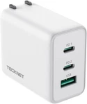 Tecknet 65W Pd 3.0 Gan Charger Type Foldable Adapter With 3-PORT, White. Fixed Price $29.95.