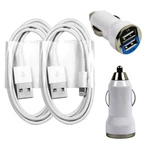 2X White Dual Output Fast 8-PIN Auto Car Chargers + Cord For Iphone 13 12 11. Fixed Price $7.45.