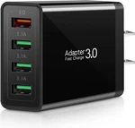 Fast Charging 3.0 Wall Charger, 4-PORT Usb Block, Iseekerkit Black. Fixed Price $13.35.