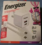 New Energizer Charger With Cord. Pd& Qc 3.0 And 6 Ft Braided Cable 38W. Fixed Price $21.19.