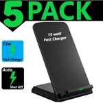 5 Pack Fast Charger Wireless Stand Dock Cradle For Samsung Iphone Android. Fixed Price $38.96.