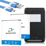 Sporting 2X 4500MAH Battery Ac Charger Cable For Samsung Galaxy Eclipse J327V. Fixed Price $62.98.
