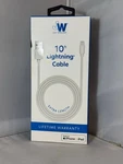 Just Wireless Extra Length 10FT Usb Cable For Iphone And Ipad. Fixed Price $7.50.