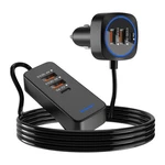 Szbayo Car Usb Charger Multi Port With 5.9FT Extension, QC3.0 76W Fast Black. Fixed Price $14.69.