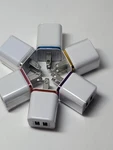 Lot Of 6 Dual Usb Wall Charger Adapter, Universal, Assorted Colors, 5V. Fixed Price $22.00.