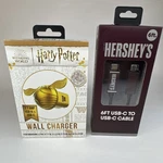 Harry Potter 2-PORT Wall Charger & Hershey's 6FT Usb-c Cable. Fixed Price $14.99.