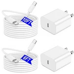 Iphone 17 16 15 Fast Charging 6FT+10FT Cable, 20W Charger, W.... Fixed Price $16.79.