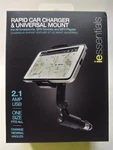 Rapid Car Charger & Universal Mount Iessentials 2 Amp Usb 1 Size Fit All Nib. Fixed Price $12.20.
