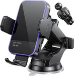 Wireless Car Charger, 7 Colored Rgb Backlit 15W Auto Clamping Phone Holders Fo. Fixed Price $45.87.