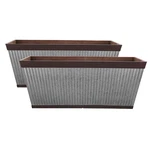 Southern Patio 24" Westlake Deck Rail Garden Planter, Rustic Galvanized (2 Pack). Fixed Price $82.99.