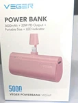Veger Portable Charger. Power Bank 5000MAH 20W Pd Output (V0556P) Sealed Dk Pink. Fixed Price $18.57.