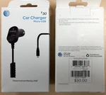 At&t Car Charger Usb Micro With Extra Port Black. Fixed Price $5.95.