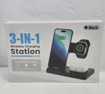3-IN-1 Black Wireless Charging Station Sealed Accessory. Fixed Price $9.99.