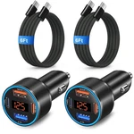 Car Charger Usb C, 65W 4-PORT Super Fast Type For Samsung S26/S.... Fixed Price $38.12.