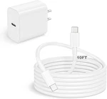 Mfi Certified 20W Usb-c Fast Charger For Iphone 17 15, Includes 10 Ft Type-c Cab. Fixed Price $30.99.