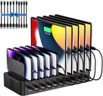 100W Charging Station For Multiple Devices, 10-PORT Usb Fast Black. Fixed Price $57.11.