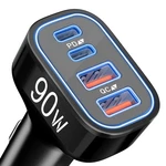 1 Usb Car Charger, 4-PORT 90W Super Fast Charging Cigarette Lighter .... Fixed Price $27.66.
