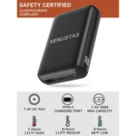 VENUSTAS-6000 6000MAH 7.4V Dc Port 5V Type-c Power Bank Charger- Black. Fixed Price $75.10.