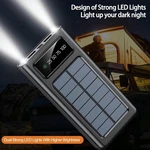 Super 800000MAH Solar Power Bank Built 4 Cable Led Flashlight Fast Charging. Fixed Price $9.99.