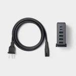 Heyday 6-PORT Charging Hub Vertical 2C + 4A Black Saffiano. Fixed Price $12.99.