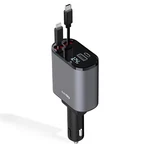 Autosky 4-IN-1 Retractable Fast Charger, For Cars: 100W Usb-c & Iphone Ca.... Fixed Price $37.16.