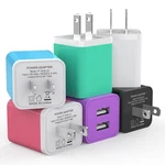6PACK Usb Wall Charger, Igenjun 2.4A Dual Port Cube Power Plug Colorful. Fixed Price $18.56.