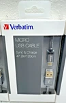 Verbatim Premium Cable Micro-usb To Charge/sync Braided Black New. Fixed Price $12.49.