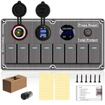Marine Rocker Switch Panel,aluminum For Boat Waterproof 8 Gang T.... Fixed Price $57.21.