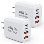 40W Iphone 17 16E 15 Block Fast CHARGING,2PACK Usb Wall CHARGER,4-POR.... Fixed Price $35.40.