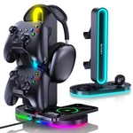 Hiwe 4-IN-1 Rgb Gaming Headphone Stand With Dual Controller Black. Fixed Price $95.99.