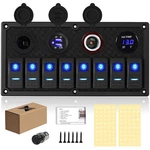 Xhtechnology Marine Boat Rocker Switch Panel,waterproof 8 Gang, Blue. Fixed Price $56.04.