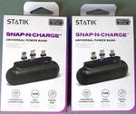 Lot Of 2 Statik Snap-n-charge Universal Portable Charger Pwr Bank Battery Pack. Fixed Price $25.19.