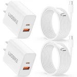 Iphone 17E/17/16 Charger, 2-PACK 40W Pd/qc Fast Usb Block White. Fixed Price $48.06.