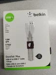 Belkin Duratek Plus Usb-c To Usb-a Cable 4FT Fast Charge Data Strap White. Fixed Price $10.99.