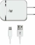 New Just Wireless Dual Usb Ac 17 Watt Wall Charger 5FT Cable White For Iphone. Fixed Price $8.50.