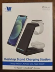 Just Wireless 3-IN-1 Qi Charging Pad Compact Design With 6' Tpu Cable Black. Fixed Price $12.00.