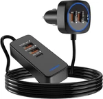 Car Usb Charger Multi Port With 5.9FT Extension, QC3.0 76W Fast Charging Cigaret. Fixed Price $32.95.